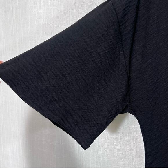 ASOS DESIGN NWT Curve Button Through Waist Midi Shirt Dress Black Size 12 - Picture 5 of 15